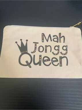 Mah Jongg Queen Canvas Pouch - Cream